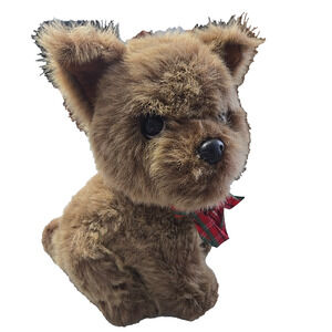 24K Polar Puff Vintage 1993 Stuffed Plush Yancy Puppy 5462 Brown Sitting 12 in.